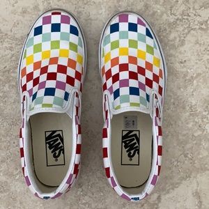 Vans rainbow check for men (5) or women (6.5)